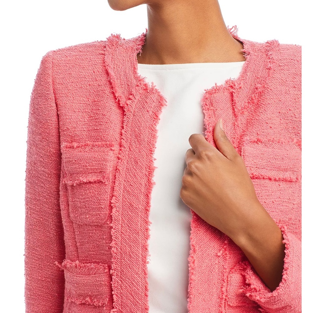 L’Agence Keaton Coral Rose Fringe Blazer Jacket NWT - Picture 5 of 12
